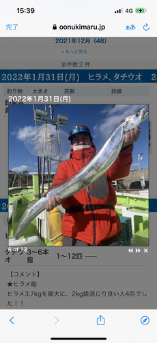 タチウオの釣果