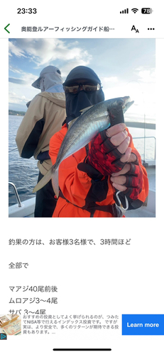 アジの釣果