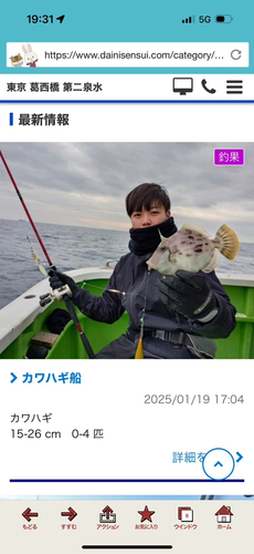 カワハギの釣果